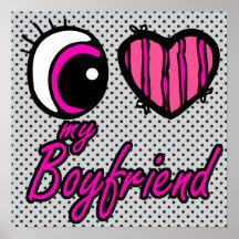 Emo Eye Heart I my Boyfriend Poster