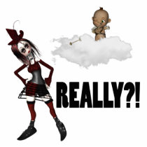 EMO GIRL CUPID REALLY DISS ANTI LOVE PHOTO SCULPTURE