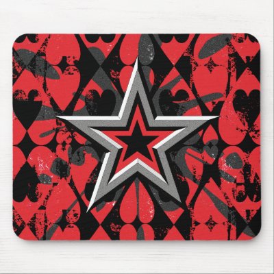 Emo Hearts & Stars Mouse Pads by Artamatik