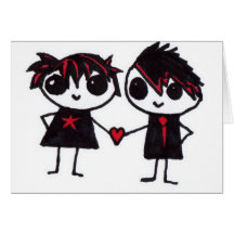 Emo in love greeting card