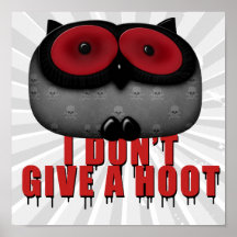 emo owl dont give a hoot posters