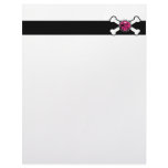 emo pink skull bottlecap crossbones personalized letterhead