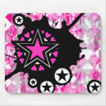 Emo Pink Star Graffiti Mouse Pads