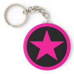 Emo Pink Star Key Chain