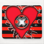 Emo Red & Black Heart Mouse Mats