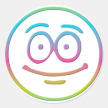 Emoticon "Me, Happy!" Round Stickers