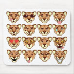 Émoticône heureuse Mousepad de lionne de bande des tapis de souris