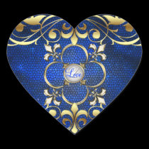 Emperor Blue Heart Stained Glass Love Sticker stickers