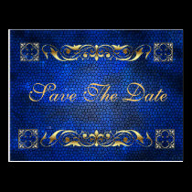 Emperor Blue Save The Date Postcard postcards