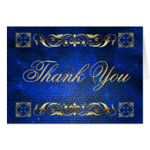 Emperor Blue Stained Glass Thank You NoteCard