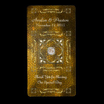 Emperor Gold Stained Glass Wine Wedding Label labels