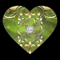 Emperor Green Heart Stained Glass Love Sticker stickers