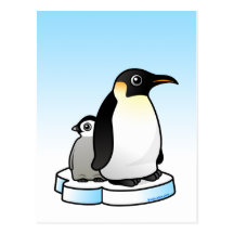 Emperor Penguin with Chick Postcard
