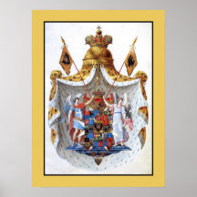 Empire russe, plein manteau des bras posters