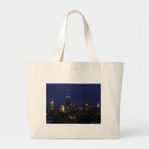 Empire State Building all in Blue, NYC Skyline Tote Bags