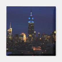 Empire State Building all in Blue, NYC Skyline Fridge Magnet