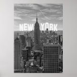 Empire State Building d'horizon de NYC, WTC BW 2C Posters
