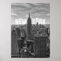 Empire State Building d'horizon de NYC, WTC BW 2C Posters