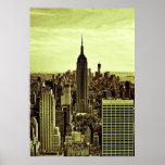 Empire State Building d'horizon de ville de NY, WT Poster