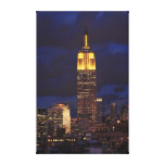 Empire State Building in Yellow, Twilight Sky 01 Stretched Canvas Prints