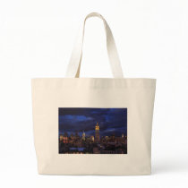 Empire State Building in Yellow, Twilight Sky 02 Canvas Bags