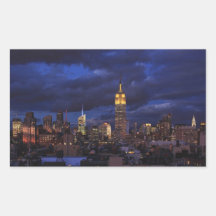 Empire State Building in Yellow, Twilight Sky 02 Stickers
