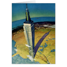 Empire State Building vintage New York City Carte