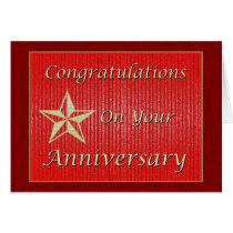 Employee Anniversary Gold Star cards