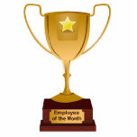 Employee of the Month Award, Golden Trophy Photo Sculpture