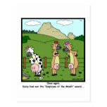 Employee of the Month: Cow Cartoon Post Card