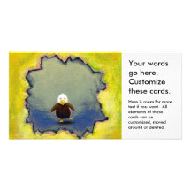 Empowerment growth learning cute baby eagle art photo card template