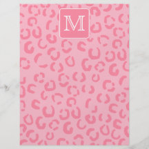 Empreinte de léopard de rose en pastel. Monogramme Prospectus Personnalisés