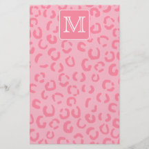 Empreinte de léopard de rose en pastel. Monogramme Prospectus