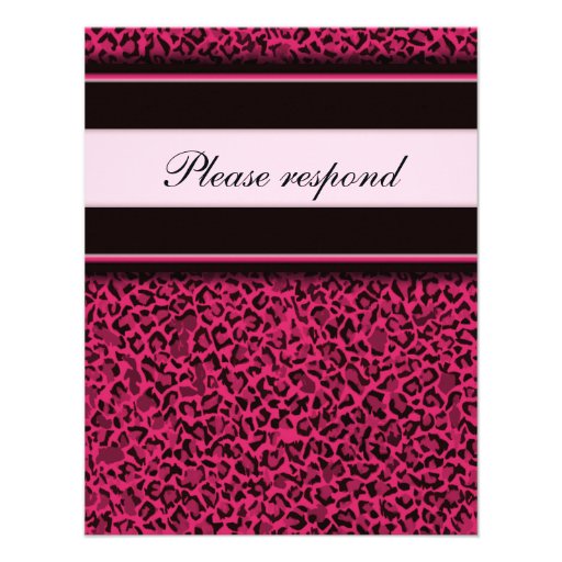 Empreinte de léopard rose épousant des cartes de R Invitations Personnalisables