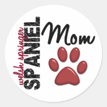 Empreinte de patte 2 de maman de springer spaniel  autocollants