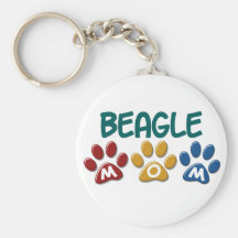 Empreinte de patte de MAMAN de BEAGLE Porte-clé