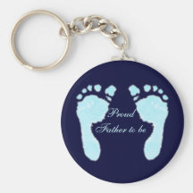 Empreintes de pas de bébé (garçon) porte-clefs