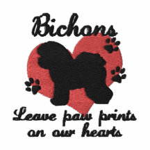 Empreintes de pattes de congé de Bichons Polo Brodé