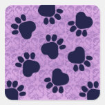 Empreintes de pattes - entretien à la patte ! Pour Sticker Carré