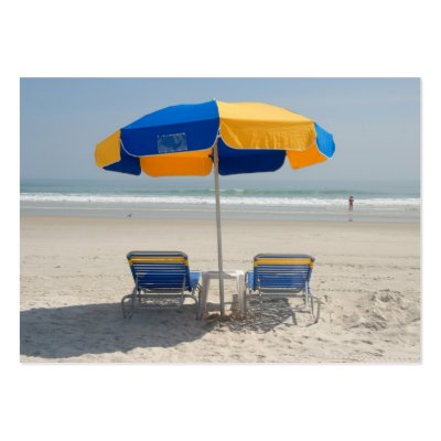 empty beach chairs business card by paul68