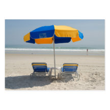empty beach chairs business card