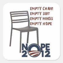 Empty Chair, Empty Obama Square Sticker