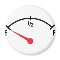empty fuel tank indicator gauge car magnet