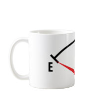 empty fuel tank indicator gauge car coffee mug