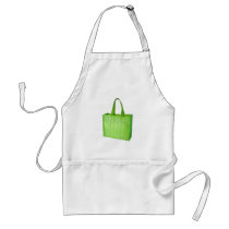 Empty green reusable grocery bag apron