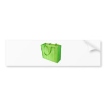 Empty green reusable shopping bag bumper sticker