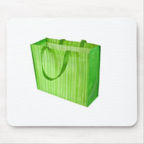 Empty green reusable shopping bag mousepad