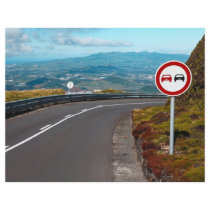 Empty road with turn flyers