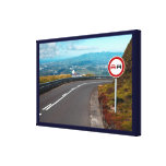 Empty road with turn stretched canvas prints