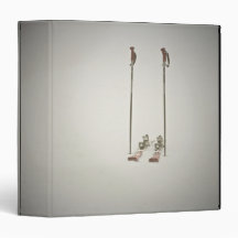 Empty Skis and Poles 3 Ring Binders